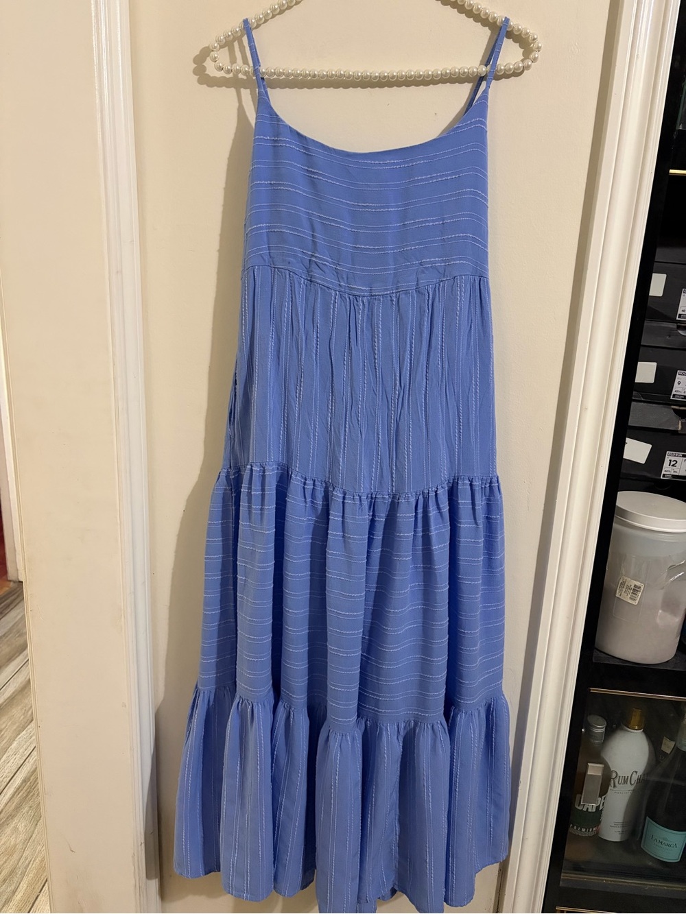 Haute Hippie Light Blue Tiered Spaghetti-Strap Maxi Dress